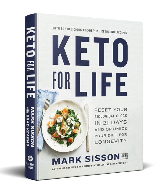 Cover of Keto for Life: Reset Your Biological Clock in 21 Days and Optimize Your Diet for Longevity