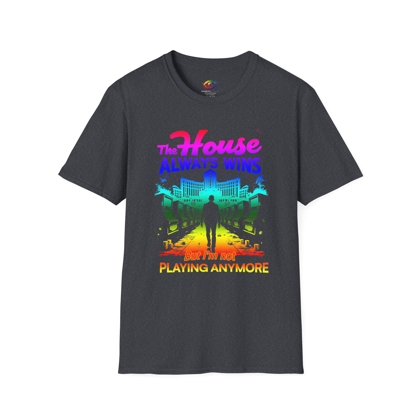 Gambling Addiction Recovery T-Shirt – The House Always Wins Unisex Awareness Shirt | Sober Living Apparel, Mental Health & Recovery Gif