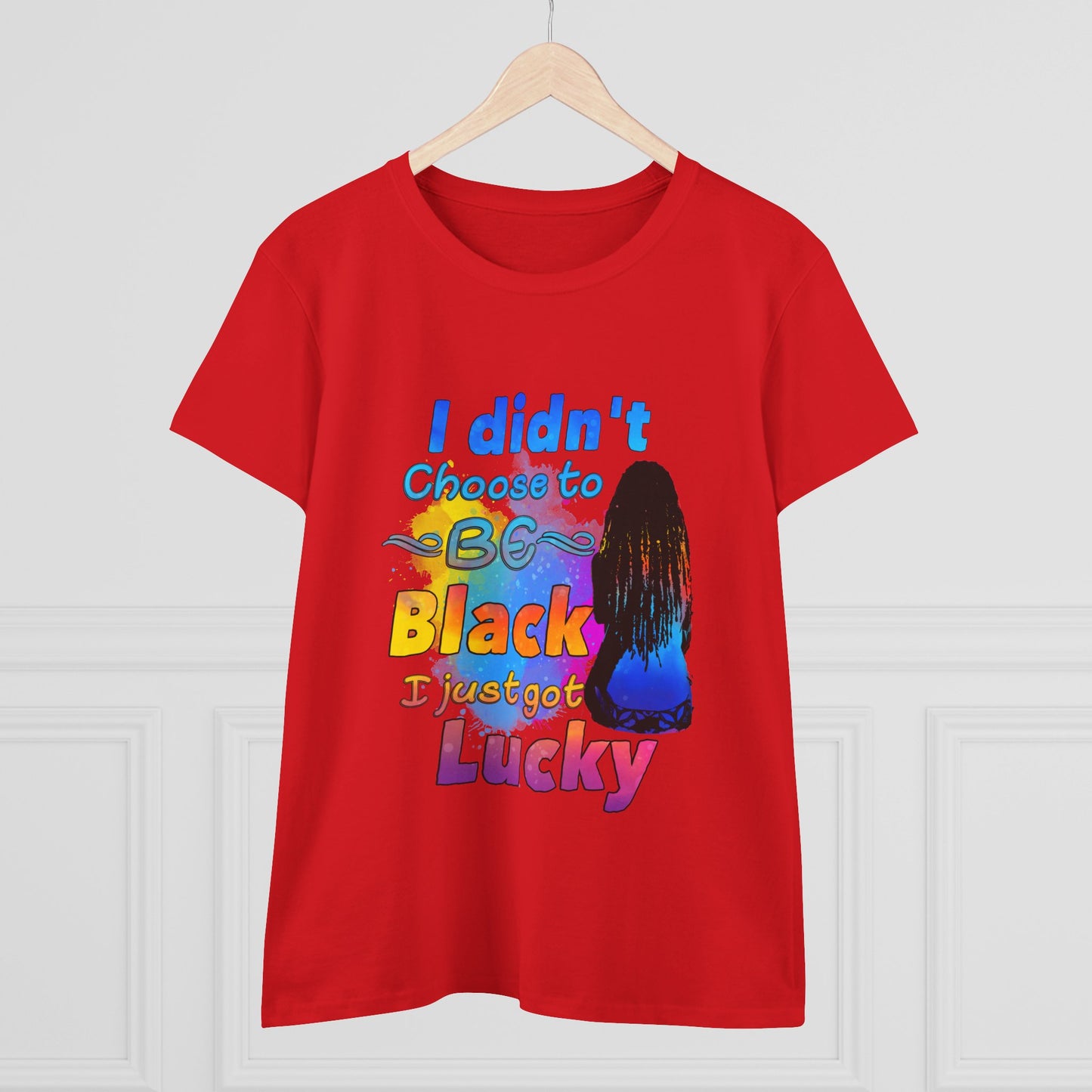 Melanin black pride - RASTA- Didn’t Choose To Be Black-Women's Heavy Cotton Tee